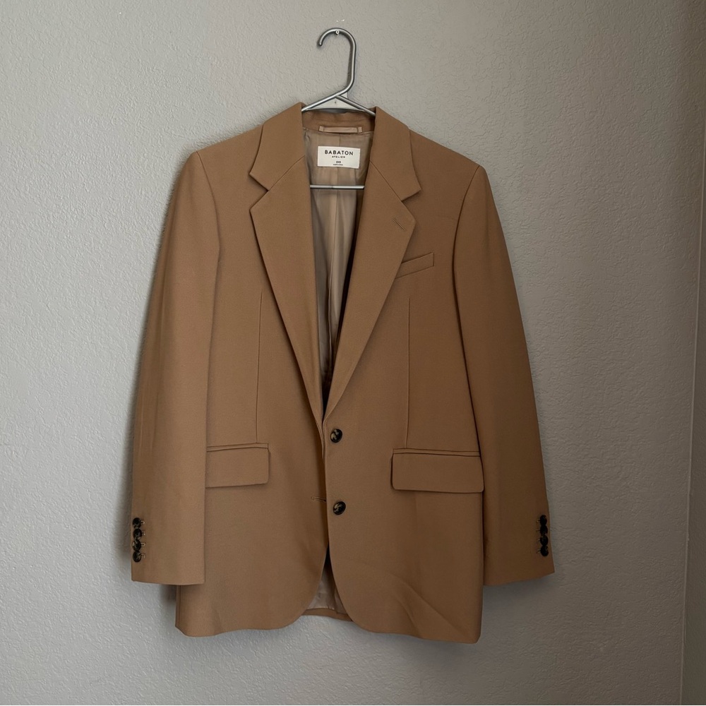 Aritzia New Agency Blazer in Gold Camel XXS